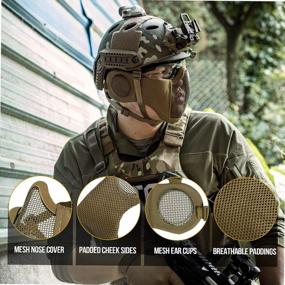 img 1 attached to 6" Foldable Half Face Airsoft Mesh Mask With Ear Protection And Military Tactical Lower Face Protection By OneTigris
