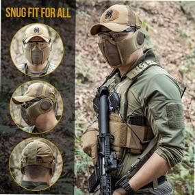 img 2 attached to 6" Foldable Half Face Airsoft Mesh Mask With Ear Protection And Military Tactical Lower Face Protection By OneTigris
