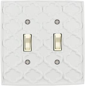 img 1 attached to Off White Double Switch Electrical Cover Plate - Meriville Moroccan 2 Toggle Wallplate