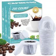 200-count disposable coffee filters with lid for keurig 2.0 & 1.0 compatible reusable single serve pods - white logo