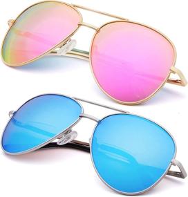 img 4 attached to EYEGUARD 2 Pack Бифокальные солнцезащитные очки для чтения для женщин и мужчин UV400 Защита Классические солнцезащитные очки-авиаторы