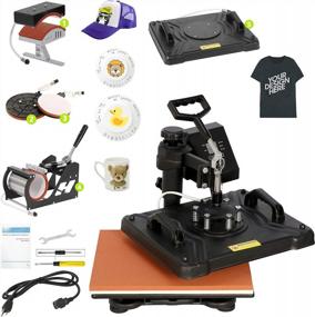 img 4 attached to F2C Heat Press Combo 5 In 1 Heat Press Machine, Digital Multifunctional Sublimation Heat Transfer Machine Swing Away 360 Degree Rotation For T Shirts, Mug, Hat, Plate, Cap, Pattern Printing, 12"X15
