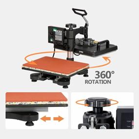 img 1 attached to F2C Heat Press Combo 5 In 1 Heat Press Machine, Digital Multifunctional Sublimation Heat Transfer Machine Swing Away 360 Degree Rotation For T Shirts, Mug, Hat, Plate, Cap, Pattern Printing, 12"X15