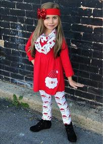 img 3 attached to Toddler Christmas Outfits Clothes Headband Girls' Clothing : Leggings