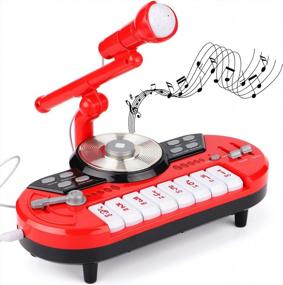 img 4 attached to BAOLI 8-клавишная детская фортепианная клавиатура с микрофоном, многофункциональная портативная электронная музыкальная игрушка-инструмент для детей в возрасте 3-6 лет, подарок на день рождения для начинающих малышей, мальчиков и девочек