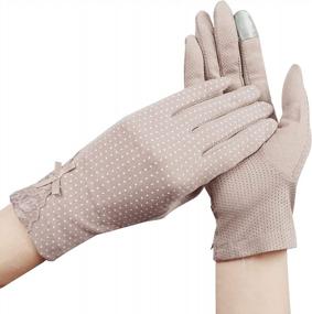 img 1 attached to Хлопковые водительские перчатки с защитой от ультрафиолетового излучения для женщин, идеально подходящие для активного отдыха и нескользящего захвата