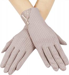 img 4 attached to Хлопковые водительские перчатки с защитой от ультрафиолетового излучения для женщин, идеально подходящие для активного отдыха и нескользящего захвата