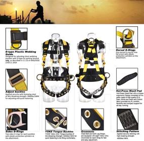 img 2 attached to ANSI Compliant 3D-Rings Industrial Fall Protection Safety Harness With Waist, Leg And Shoulder Tongue Buckles & Pad Support - Full Body Personal Protection Equipment