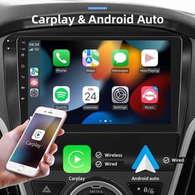 img 2 attached to Podofo Android Car Stereo With CarPlay Android Auto For Ford Focus 2012-2017, 9 Inch Capacitive Touch Screen Car Radio With GPS Bluetooth WiFi FM/RDS RCA USB Backup Camera External Mic SWC