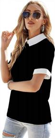 img 2 attached to Stand Out In Style: Colorblock Contrast Polo Collar Top For Women By Verdusa