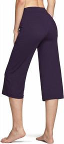 img 3 attached to Get Fit In Style With TSLA Women'S Capri Bootcut Yoga Pants - High Waist, Flared, And Packed With Pockets!