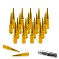 20 pc solid steel spike lug nuts kit tools & equipment logo