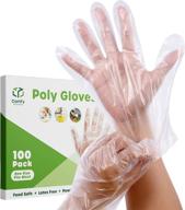 🧤 durable disposable poly plastic gloves: ideal for cooking, food prep, and food service - latex & powder free, one size fits most logo