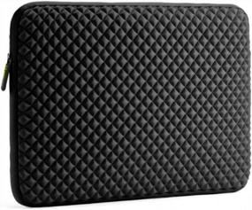 img 4 attached to 🖥️ Premium Laptop Sleeve Case: Evecase 17-17.3 inch Diamond Foam Splash & Shock Resistant Neoprene Universal Bag for Chromebook Ultrabook Notebook - Black