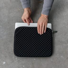 img 3 attached to 🖥️ Premium Laptop Sleeve Case: Evecase 17-17.3 inch Diamond Foam Splash & Shock Resistant Neoprene Universal Bag for Chromebook Ultrabook Notebook - Black