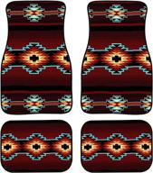 uzzuhi brown ethnic tribe geometry car mats all weather universal fit set of 4pcs rubber back soft carpet car floor mats fit for sedans logo
