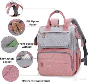 img 2 attached to 🎒 AGUDAN Diaper Backpack: Stylish Multifunction Baby Nappy Bag for Traveling Moms - Pink & Gray, Waterproof with Spacious Capacity