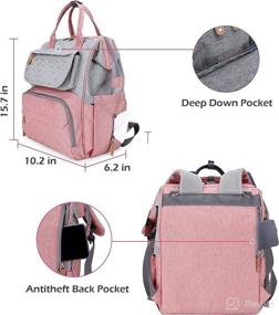 img 1 attached to 🎒 AGUDAN Diaper Backpack: Stylish Multifunction Baby Nappy Bag for Traveling Moms - Pink & Gray, Waterproof with Spacious Capacity