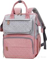 🎒 agudan diaper backpack: stylish multifunction baby nappy bag for traveling moms - pink & gray, waterproof with spacious capacity logo