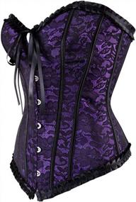 img 2 attached to Plus Size Women'S Lace Up Floral Corset Bustier Top - Sexy & Stylish