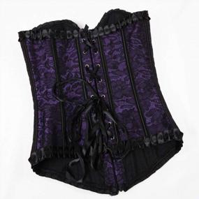 img 1 attached to Plus Size Women'S Lace Up Floral Corset Bustier Top - Sexy & Stylish