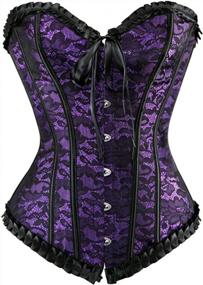 img 4 attached to Plus Size Women'S Lace Up Floral Corset Bustier Top - Sexy & Stylish