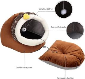 img 1 attached to 🐱 Indoor Cat Beds - Small Dog Bed with Non-Slip Bottom, Machine Washable Cat Bed with Waterproof Base, Cozy Chick Shape for Enhanced Sleep, Soft Pet Sofa Bed - Large Size