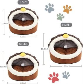 img 3 attached to 🐱 Indoor Cat Beds - Small Dog Bed with Non-Slip Bottom, Machine Washable Cat Bed with Waterproof Base, Cozy Chick Shape for Enhanced Sleep, Soft Pet Sofa Bed - Large Size