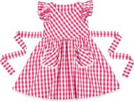 👗 flofallzique gingham pockets toddler sundress for girls' clothing: stunning and stylish dresses логотип