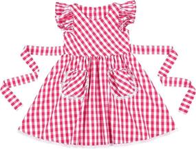 img 4 attached to 👗 Flofallzique Gingham Pockets Toddler Sundress for Girls' Clothing: Stunning and Stylish Dresses