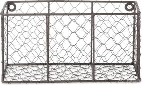 img 2 attached to 🐔 DII Chicken Wire Collection: Vintage Grey Farmhouse Wall Baskets - Small Basket