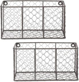 img 4 attached to 🐔 DII Chicken Wire Collection: Vintage Grey Farmhouse Wall Baskets - Small Basket