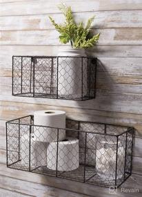 img 1 attached to 🐔 DII Chicken Wire Collection: Vintage Grey Farmhouse Wall Baskets - Small Basket