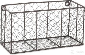 img 3 attached to 🐔 DII Chicken Wire Collection: Vintage Grey Farmhouse Wall Baskets - Small Basket