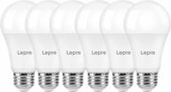 set of 6 lepro led light bulbs with dimmable 100 watt equivalent, 14w 1500lm daylight white 5000k, a19 e26 standard medium base, ul fcc listed, lifespan of 15000 hours logo