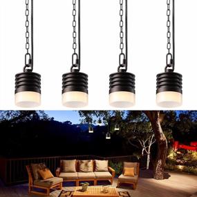 img 4 attached to Transform Your Outdoor Space With LEONLITE Low Voltage Hanging Tree Lights - Pack Of 4, IP65 Aluminum Design, UL Listed