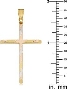 img 2 attached to 10K Tricolor Gold Cross Pendant