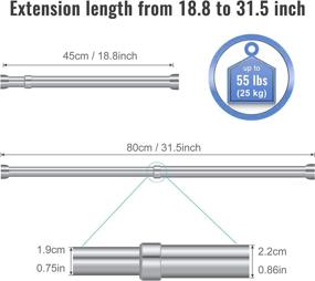 img 3 attached to Small Size 18-31.5 Inch Adjustable Stainless Steel Closet Rod - Easy Installation With Tools For Wardrobes, Shoe Cabinets | STARTOSTAR