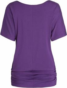 img 3 attached to Women'S Short Sleeves Dolman Top: Esenchel Scoop Neck Drape Shirt