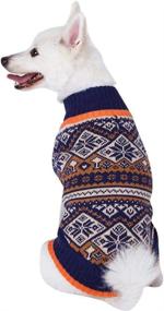 img 4 attached to 🐶 Свитер для собак Blueberry Pet Nordic Fair Isle Snowflake Interlock с соответствующим свитером для любителей животных