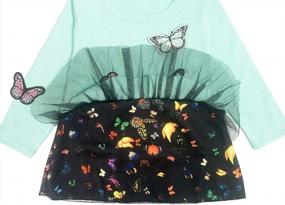 img 1 attached to Adorable 2-Piece Outfit For Little Girls: Long Sleeve T Shirt & Skirt Pants!