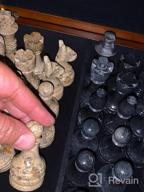 картинка 1 прикреплена к отзыву Полный набор мраморных шахматных фигур ручной работы - 32 черных и коралловых фигурки для досок размером 16-20 дюймов от Matt Barsa