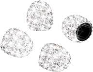 sparkling schrader valve caps for bikes: handmade crystal rhinestone covers, 4 pack, attractive & dustproof logo