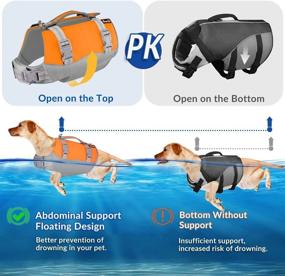 img 2 attached to SlowTon Adjustable Dog Life Jacket with Belly Support - Ripstop Vest 🐶 for Superior Buoyancy and Pet Safety in Water Activities: Swimming, Boating, Pool, Beach