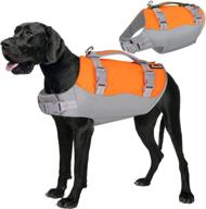 slowton adjustable dog life jacket with belly support - ripstop vest 🐶 for superior buoyancy and pet safety in water activities: swimming, boating, pool, beach логотип