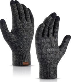 img 4 attached to 🧤 Stay Warm and Gripped with MAJCF Weather Thermal Anti Slip Running Men's Gloves & Mittens