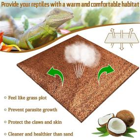 img 1 attached to Legigo 3-Pack Natural Coconut Fiber Reptile Carpet Mat: Premium Terrarium Substrate Liner for Bearded Dragons, Lizards, Snakes, Turtles, Bunnies, Iguanas, Geckos