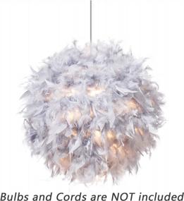 img 3 attached to Grey 11.8" Feather Lamp Shade For Ceiling Pendant Light, Table Lamp & Floor Lamp - Living Room, Bedroom Decor