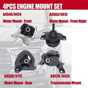 img 1 attached to Premium Engine Motor and Transmission Mount Kit for 2002-2005 Acura RSX 2.0L - Includes 4PCS A4528 A4508 A4567 A4549