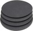 revtime round rubber trivet 1/4” thickness for rubber cork mat, hot pad, stylish, way to set any plant pot, kettle, anti-shock mat for fish bowl. spoon rest (pack of 4) black (6") logo